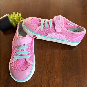 See Kai Run Saylor Hot Pink/Mint Slip On Lightweight Sneakers Shoes Size 13